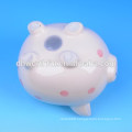 2016 Wholesale ceramic save money pig box with pink dots